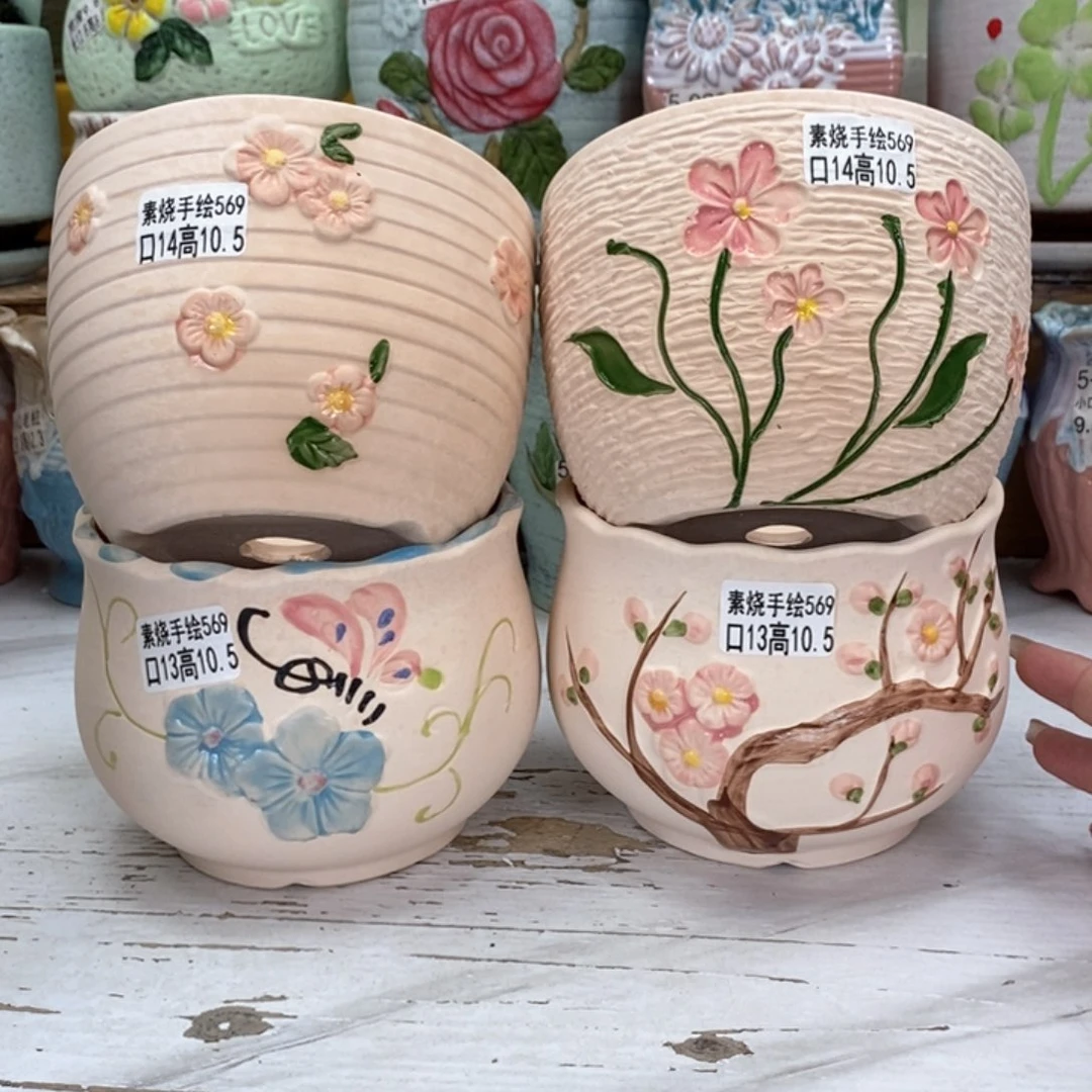 夏西陶瓷花盆@@5569