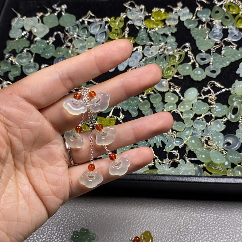 【闪购商品】未镶嵌蛇纹石玉挂件耳饰耳环项链