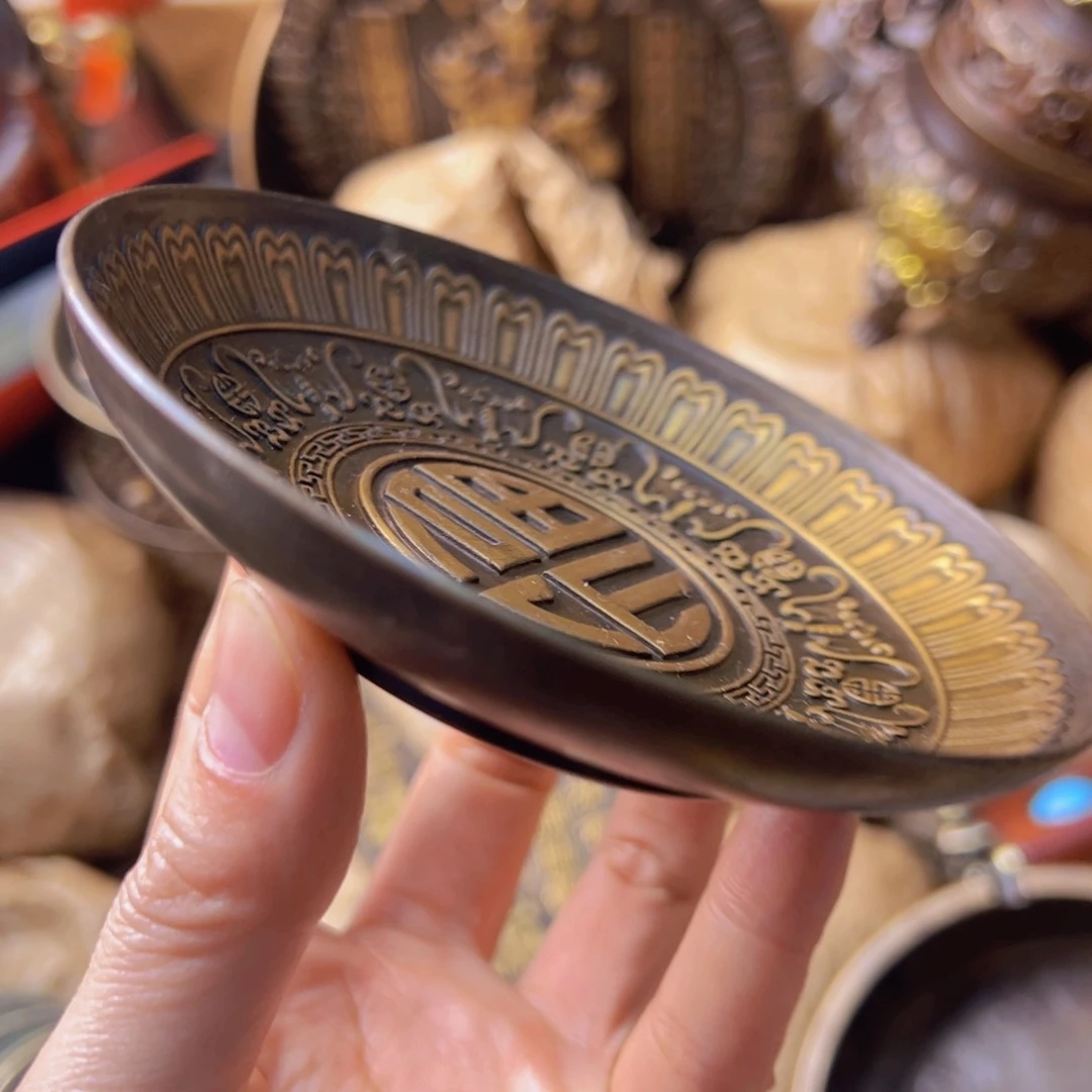 原矿风磨铜福盘一个