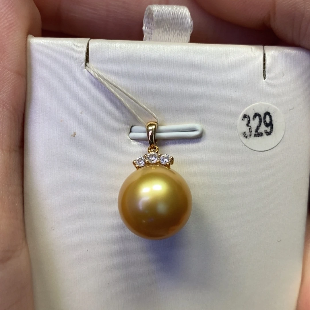海水珍珠吊坠(不含链)18K金镶嵌