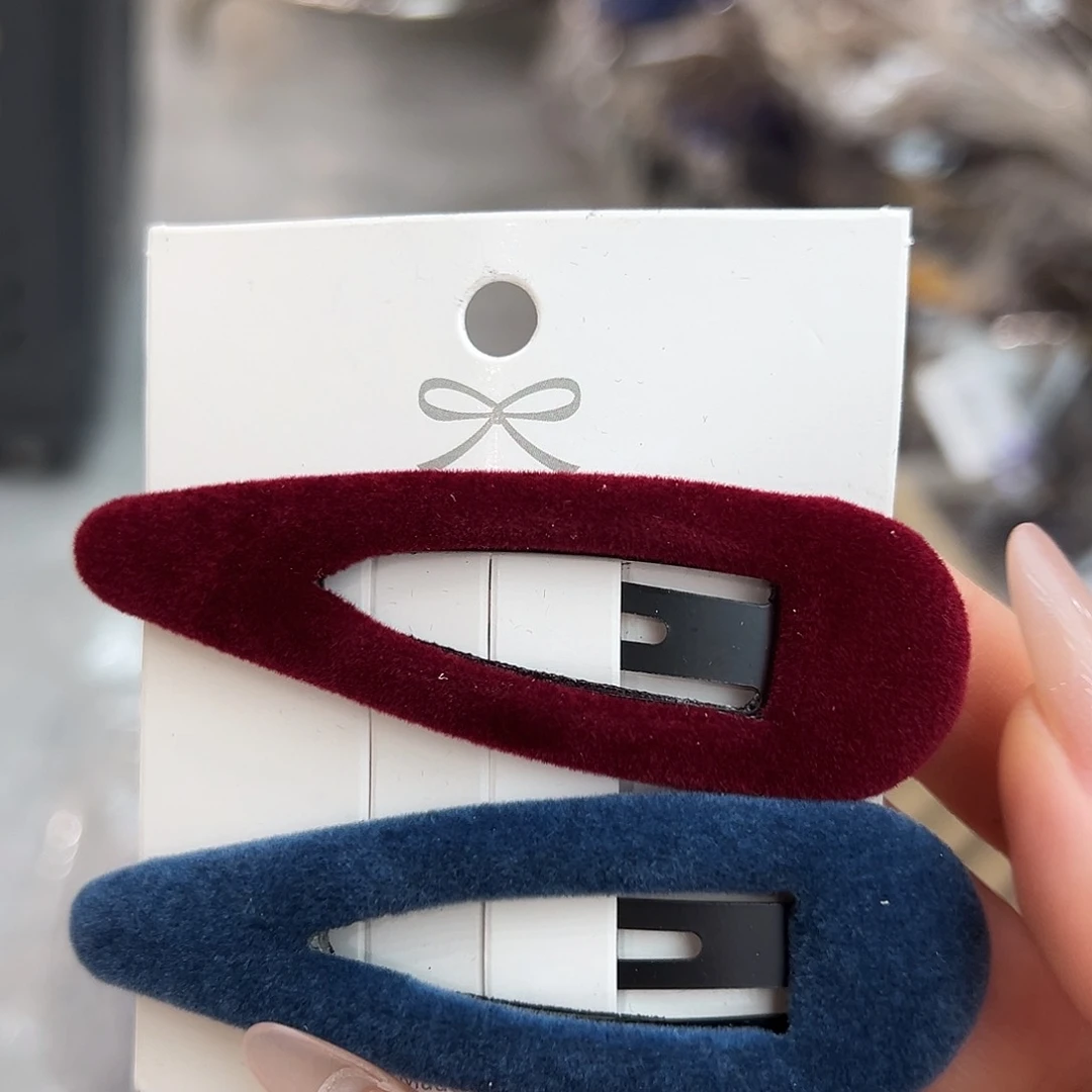 无非金属红色蓝色植绒水滴掰掰一对