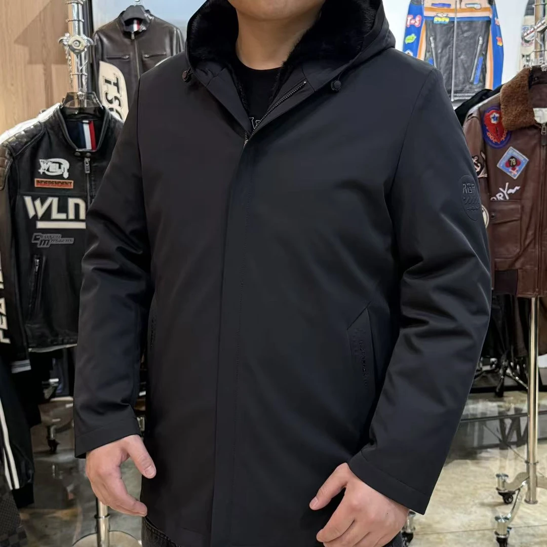 男士户外冬装派克服中长款26170带标（貂内胆）