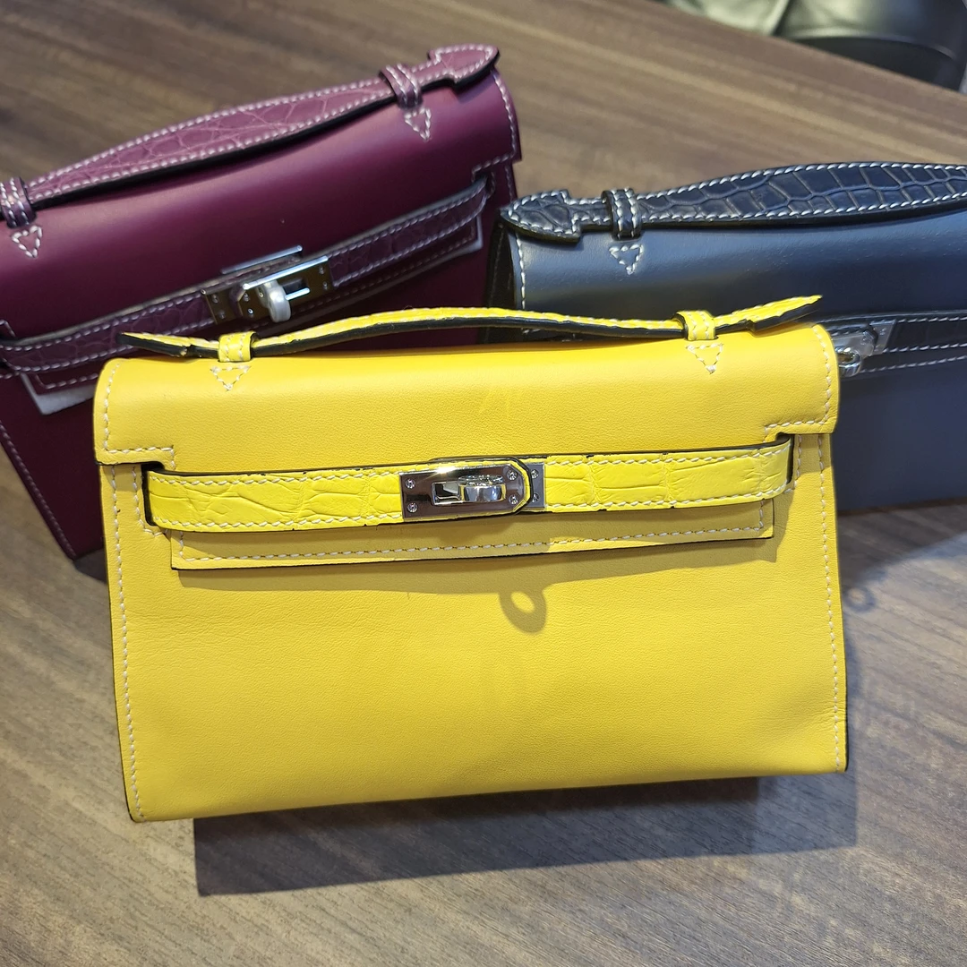 经典百搭凯莉女包牛皮真皮