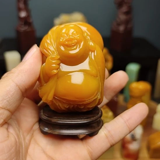 博***亿寿山石北部黄摆件摆件