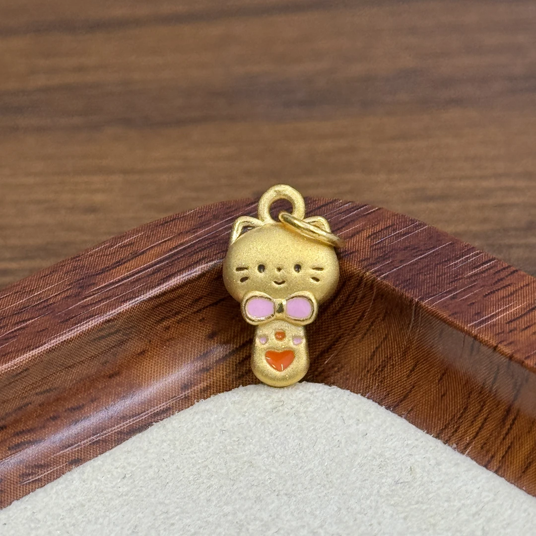 水贝黄金足金999汤勺小猫猫提溜DP2224