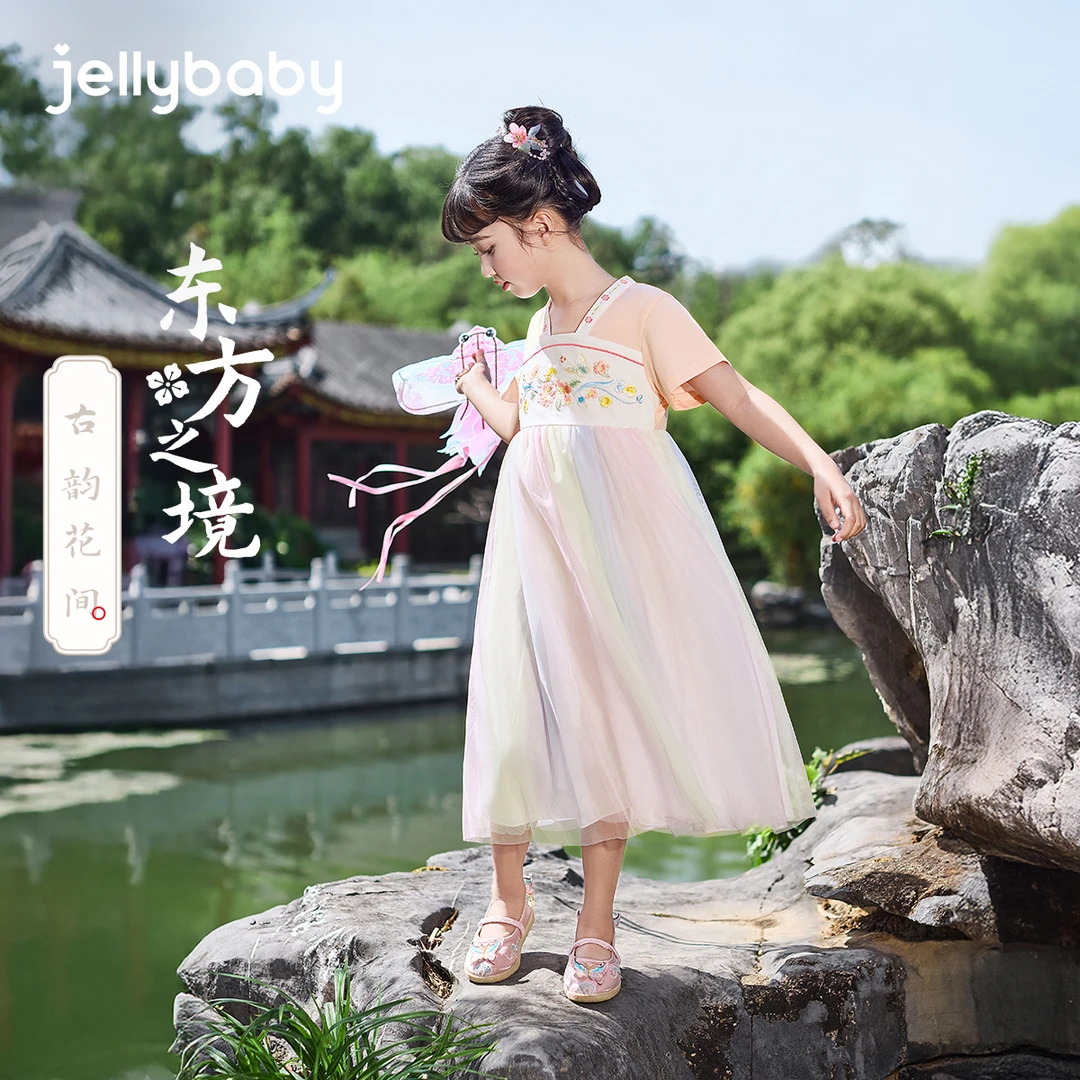 【古韵花间】jellybaby杰里贝比夏款女童唐装儿童汉服古装 JEG52967