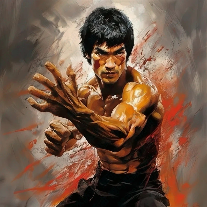 中国功夫李小龙墙贴纸宿舍出租房走廊卧室内炫酷装饰自粘贴画防水