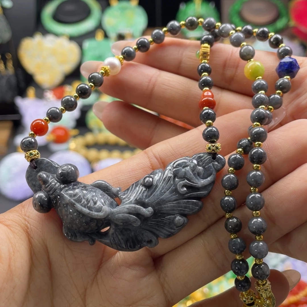 翡翠未镶嵌颈饰代编织