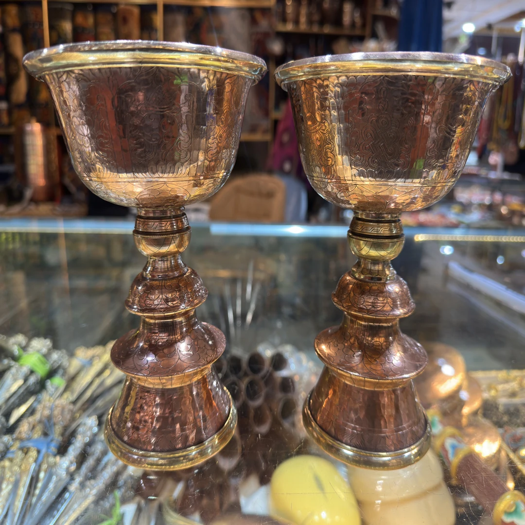 拉萨发货 尼泊尔纯手工纯厚铜酥油灯