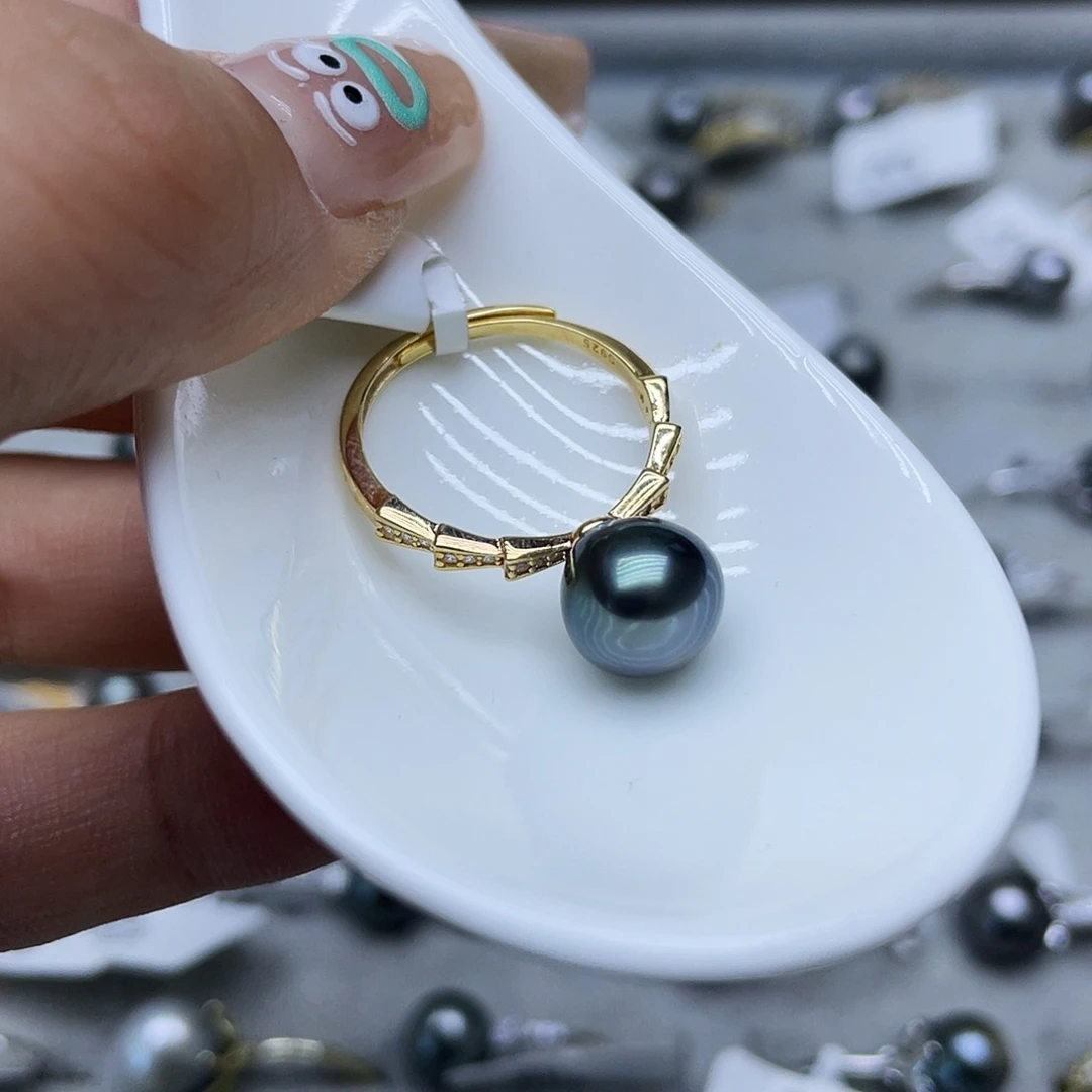 海水珍珠戒指银S925镶嵌