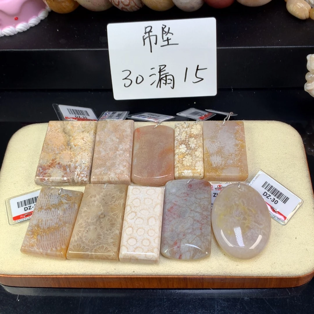 硅化珊瑚（珊瑚玉）未镶嵌吊坠(赠链)15米一个可挑（54号）