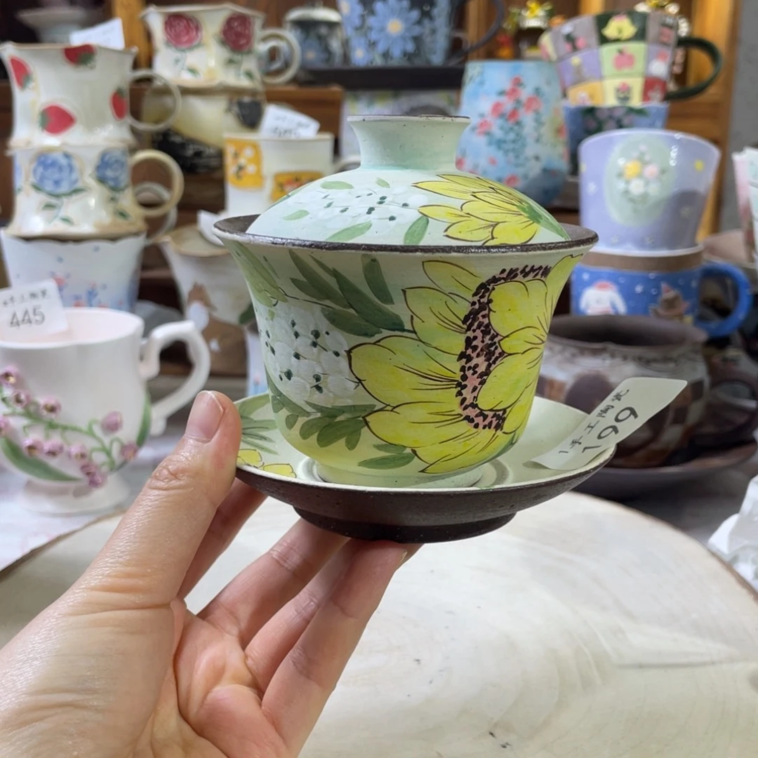 景德镇手工紫砂三才盖碗199