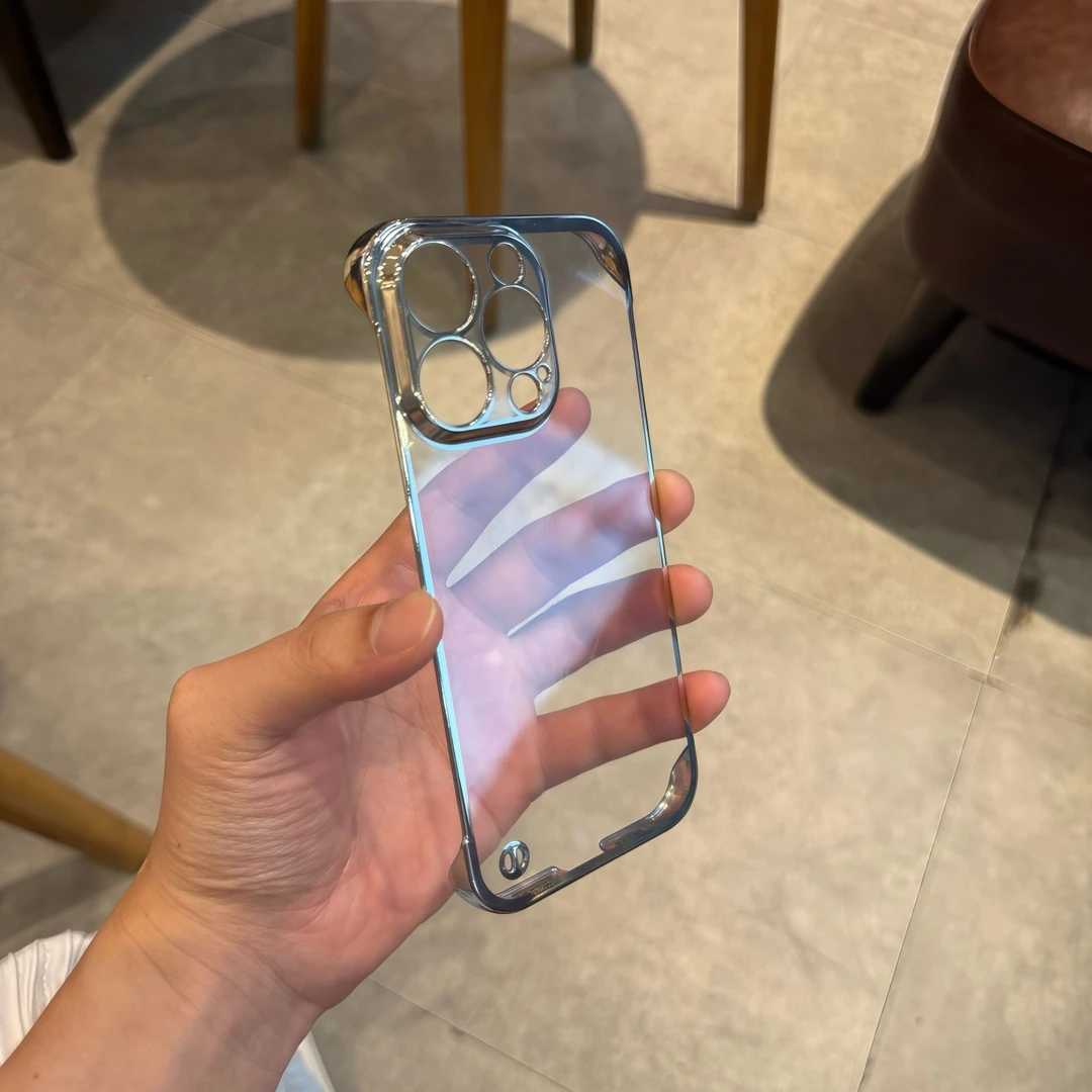 欧克里里无边框电镀壳适用苹果16promax手机壳华为oppo小米15vivo