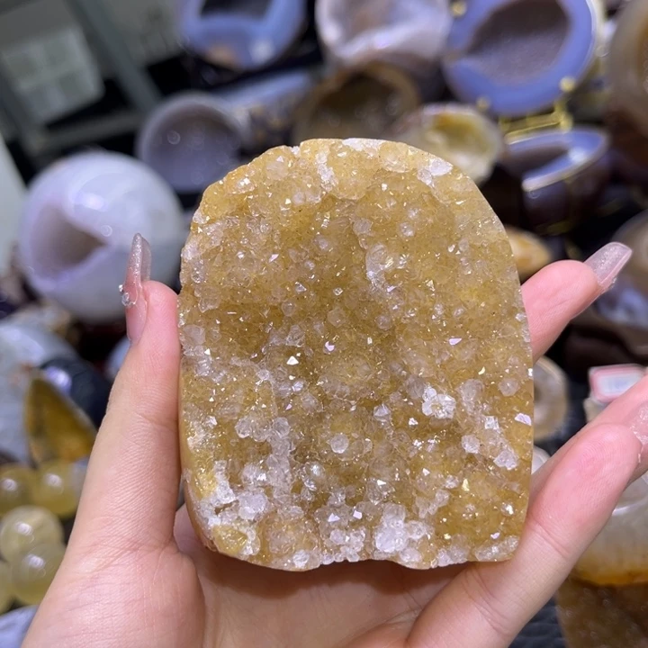 珠宝半成品未镶嵌水晶福利黄晶簇