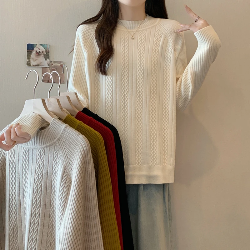 3517大码女装2024秋季新款时尚洋气针织衫上衣洋气长袖打底衫毛衣