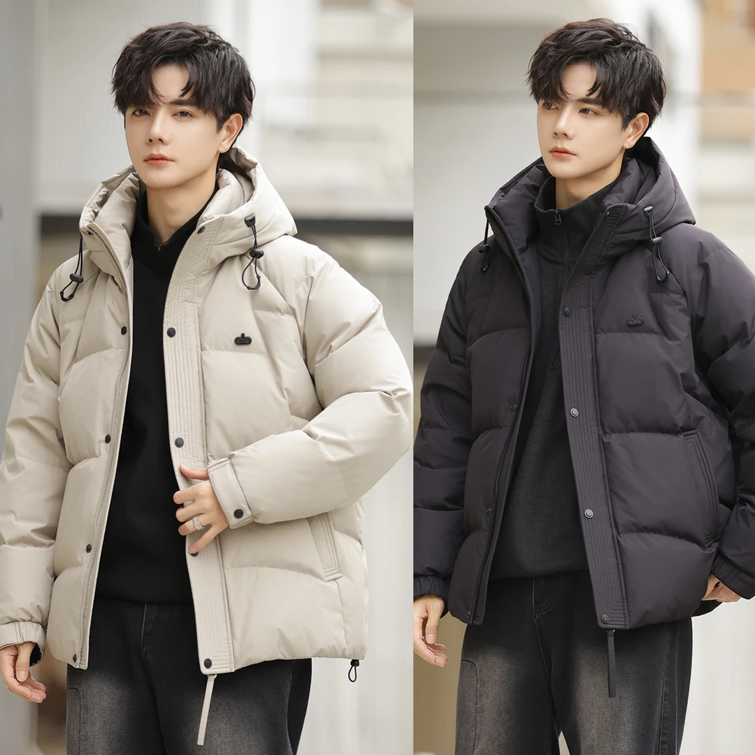 【极寒系列】冬季新款潮流加厚保暖连帽国标白鸭绒羽绒服男情侣729