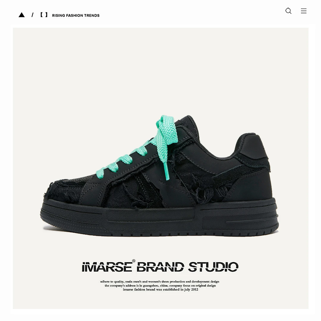 琢家 破坏系列黑武士国潮街头潮鞋薄荷曼波面包鞋男女款低帮板鞋