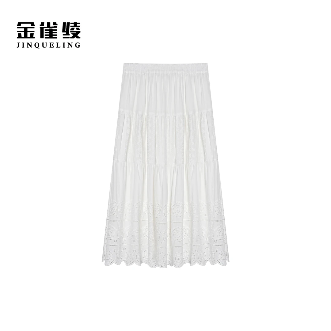 金雀绫【仙女裙】设计师款百搭纯色加宽加大女装半身裙SZA1Q160
