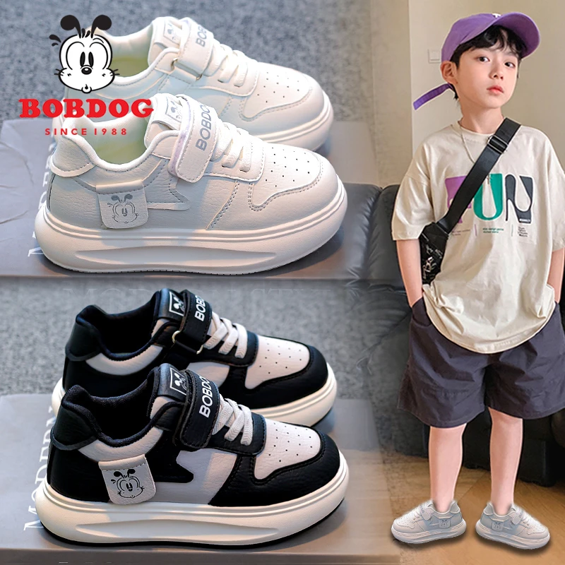巴布豆男童鞋子2025秋季新款软底休闲板鞋儿童运动小白鞋男孩学生