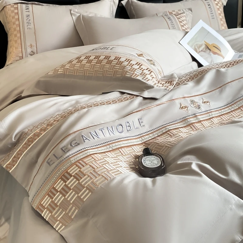 2025新品喷气精梳棉床品四件套-可里斯