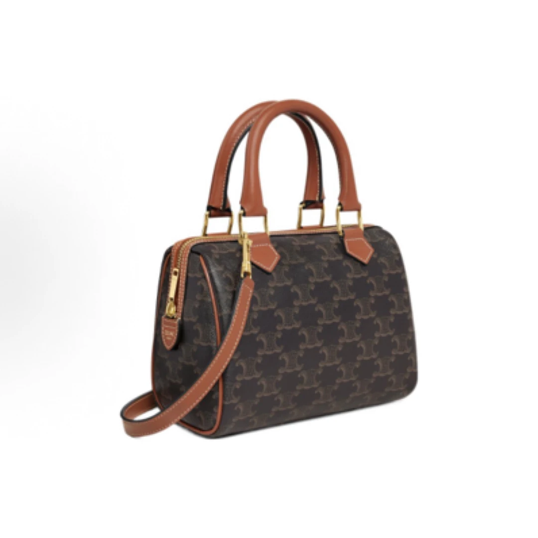 99新 Celine/思琳 经典老花mini凯旋门波士顿手提包枕头包21年