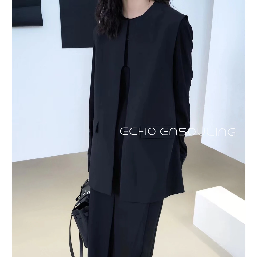ECHO ENSOULING/点物赋灵E13117设计款百搭气质款休闲马甲
