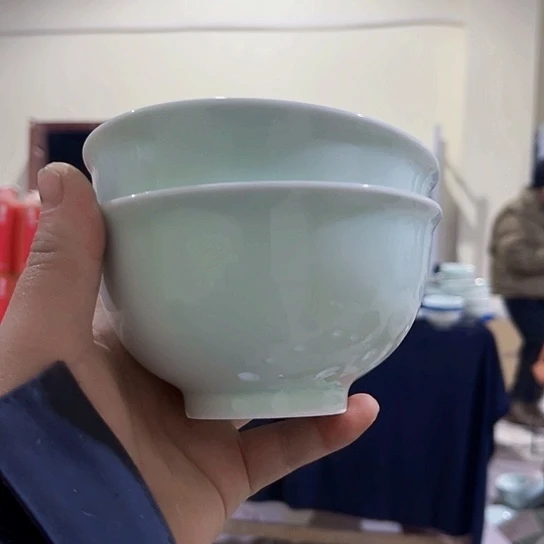 摆件陶景德镇瓷器精品碗素2个