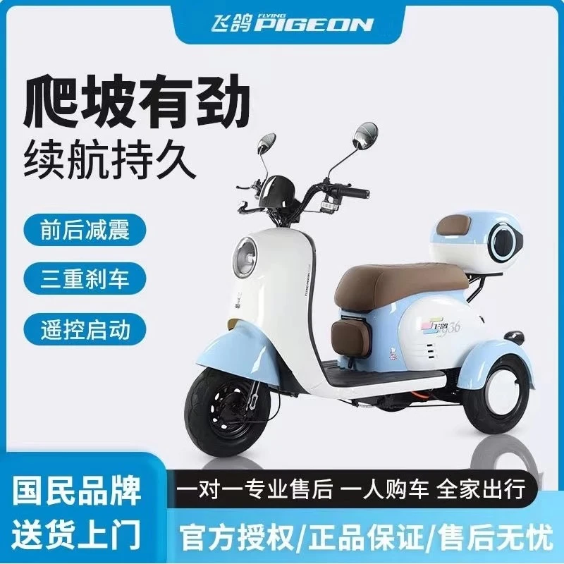 FLYING PIGEON/飞鸽甲壳虫电动三轮车老人女士代步买菜接娃电动车