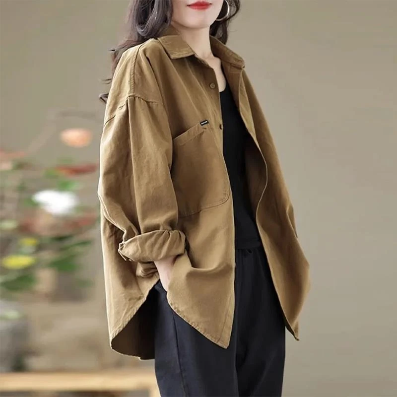 哥弟阿玛施正品2025春秋季新款女士长袖衬衫大码女装时尚洋气小个
