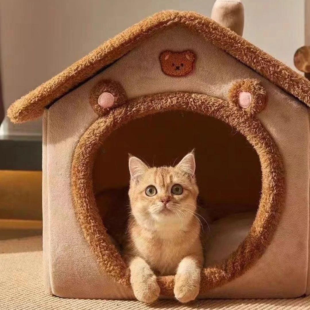 猫窝四季通用封闭式猫屋别墅猫房子可拆洗狗窝冬天保暖猫咪睡觉窝