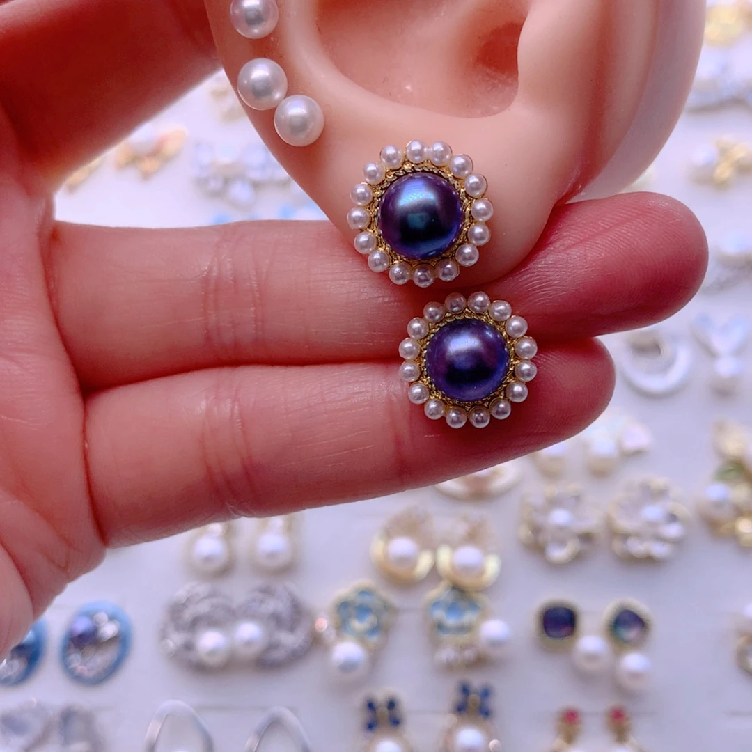 淡水珍珠耳饰合金