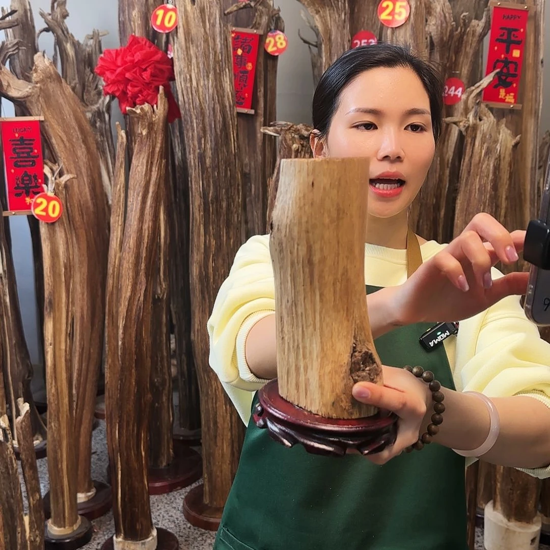 沉香木摆件天然沉香原木摆件➕底座