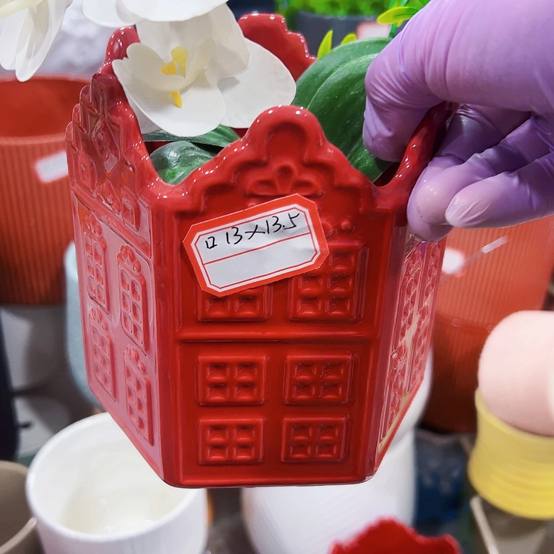 有孔外贸尾货陶瓷花盆凑单10米包邮