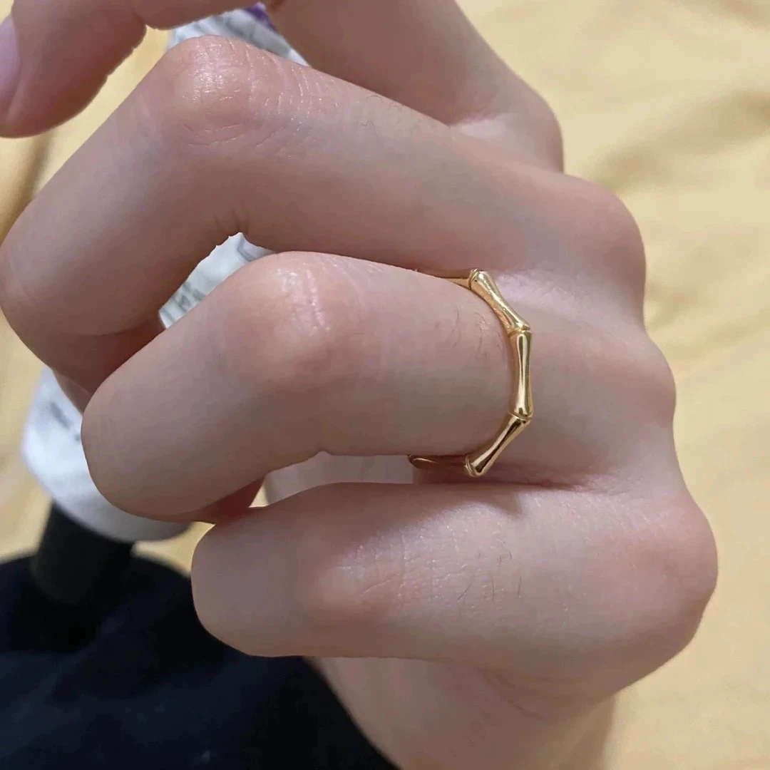 钛钢戒指 欧美小众戒指女创意竹节手饰品网红ins
