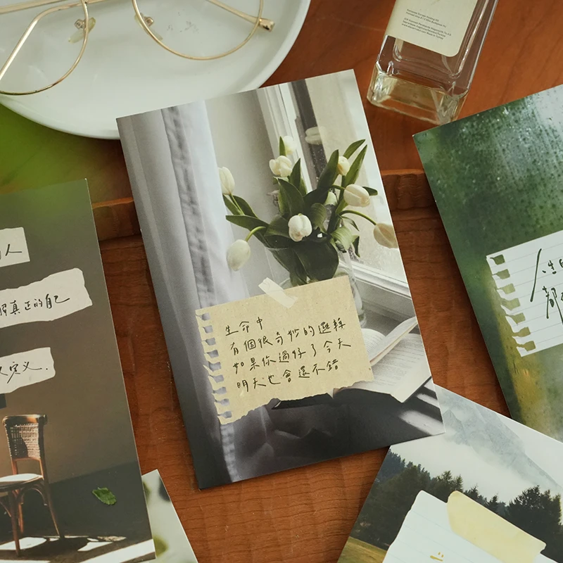小日子不翻篇 清晰治愈风景明信片 手帐拼贴素材留言墙面装饰卡片