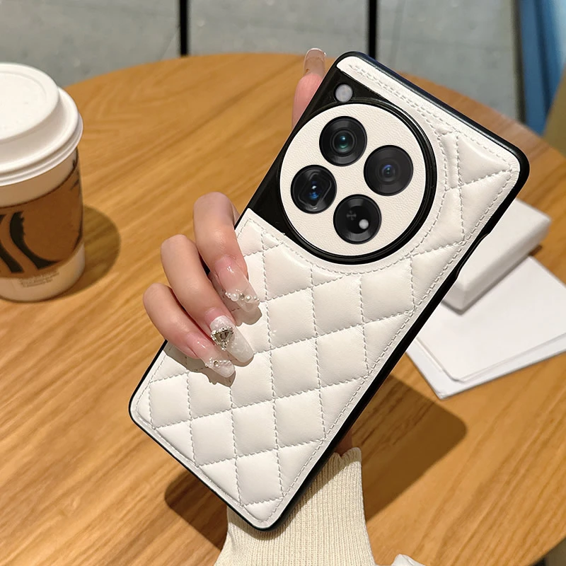 适用一加12手机壳高档潮牌1+12皮质小香风保护套防摔网红女款时尚