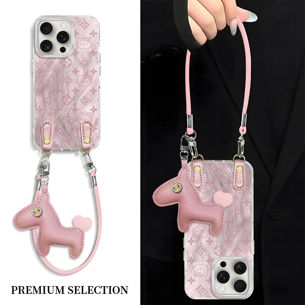 粉色凯蒂猫适用VIVO苹果16荣耀OPPO华为P70小米红米手机壳ZX00340