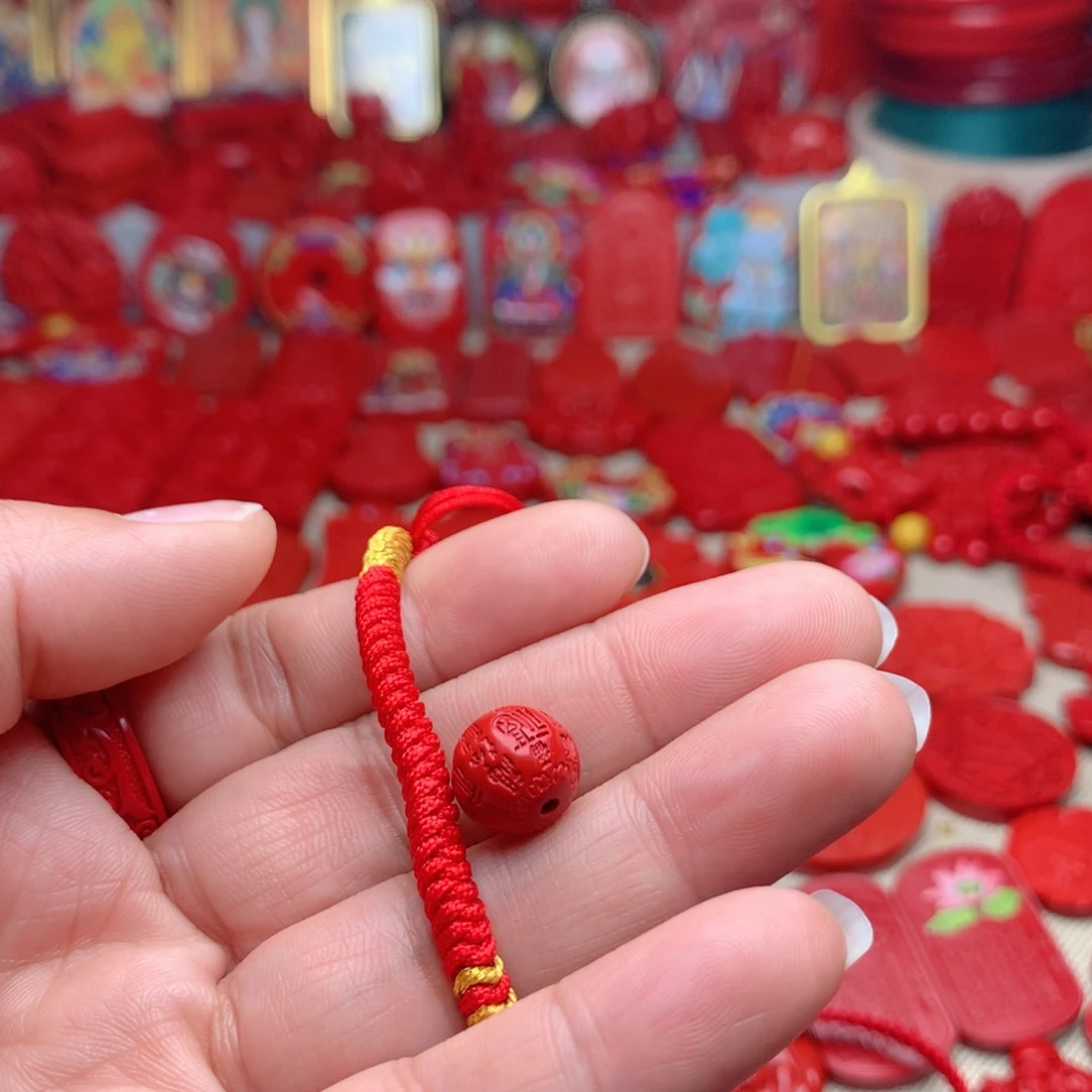 天然辰砂含*工艺品朱砂手绳六条