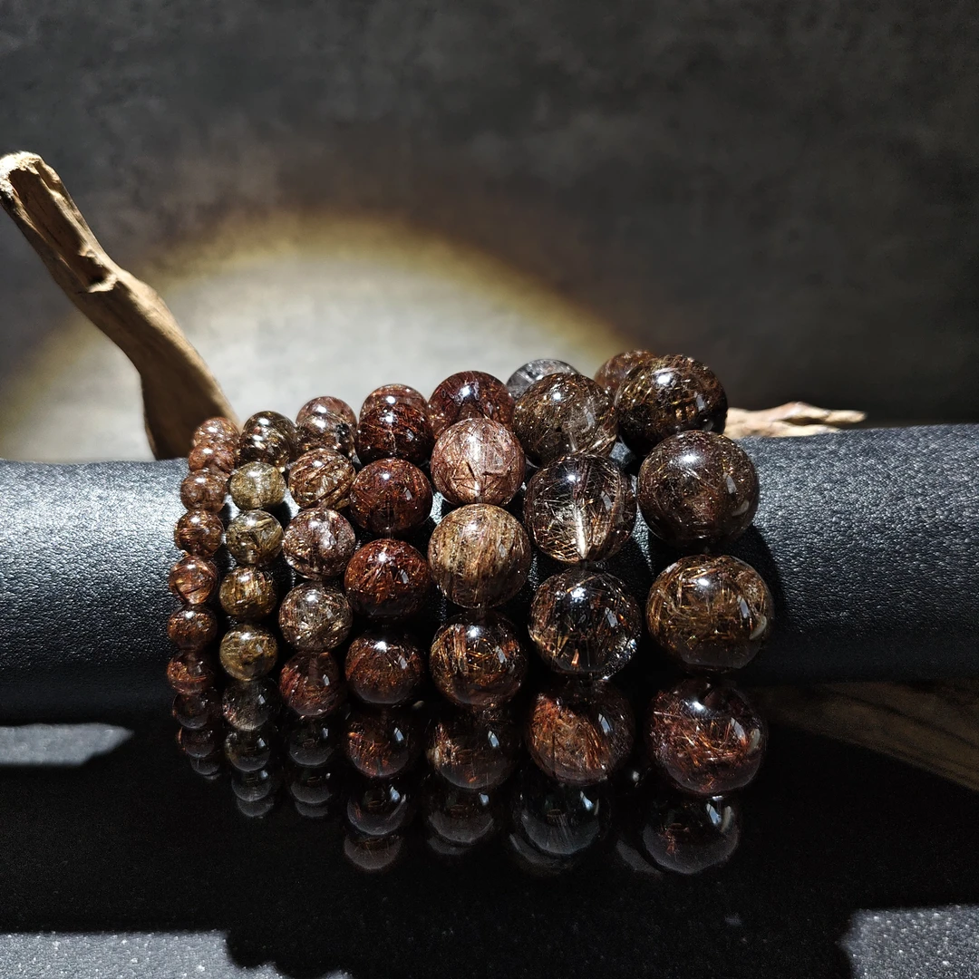 【黑胖珠宝】H1014  天然水晶魔鬼发手链 多样性发其一