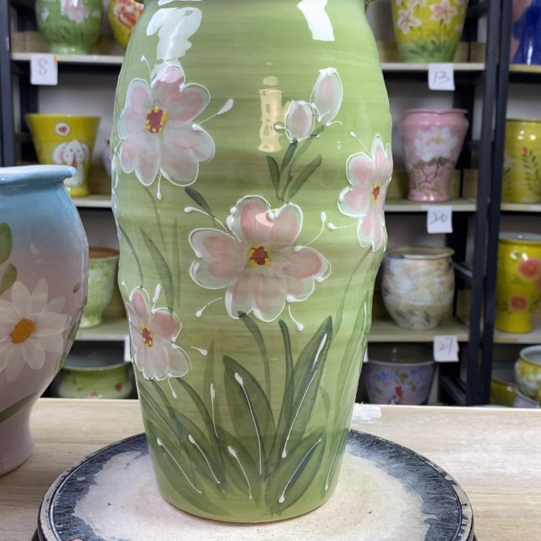 景德镇手工手绘陶瓷花盆