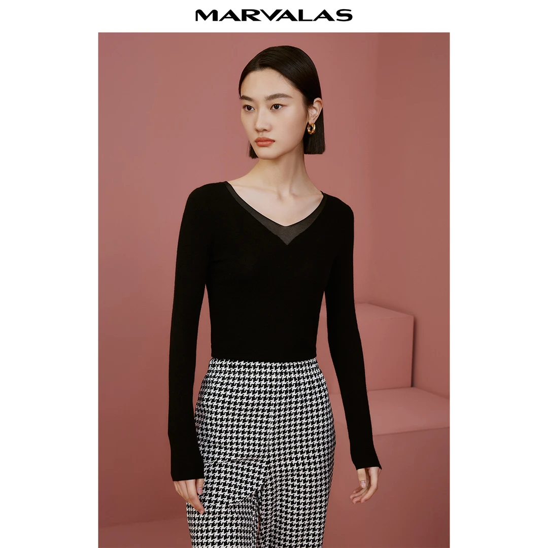 【诗语专属】Polo领棉质套头衫撞色提花设计感短袖针织衫M733200801