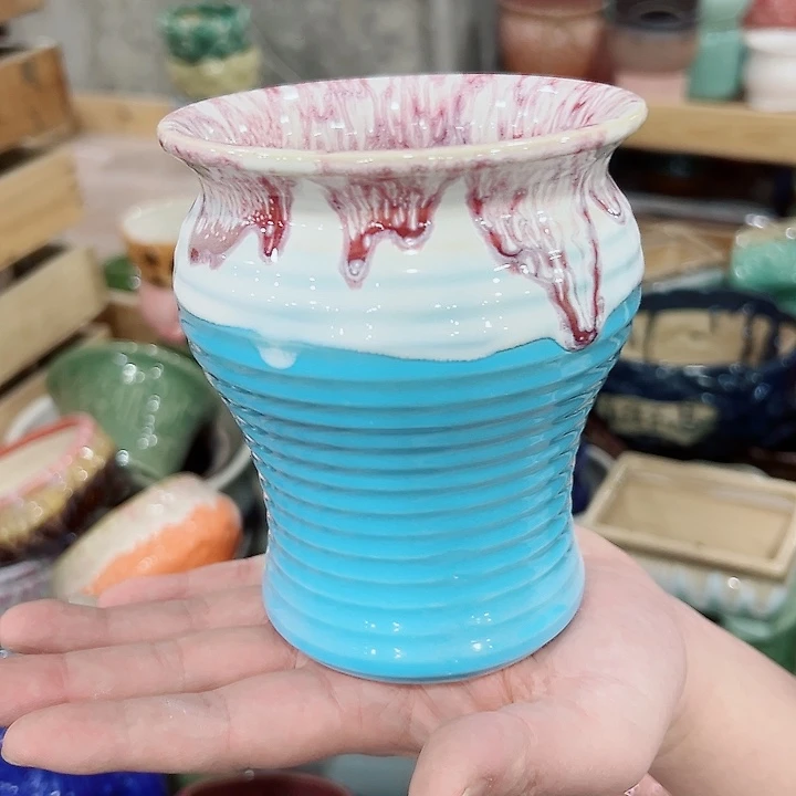 有孔.凑满10元发货多肉陶瓷花盆！