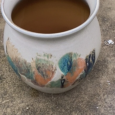 紫砂花盆口24高度30瑕疵