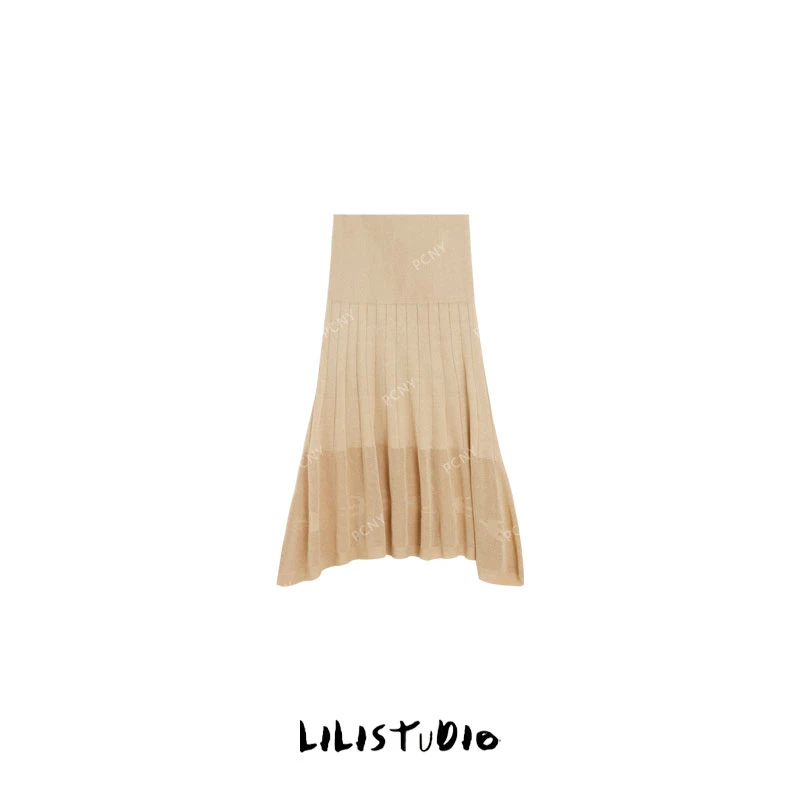 「时之恋人」不理理夏季新款小众女装显瘦A字针织垂感轻薄半裙