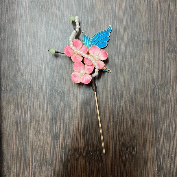 春亦归古风发饰绒花发簪 手工制作默认微瑕