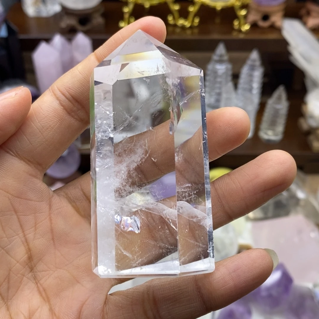 未镶嵌摆件水晶杀***尾天然白水晶柱6