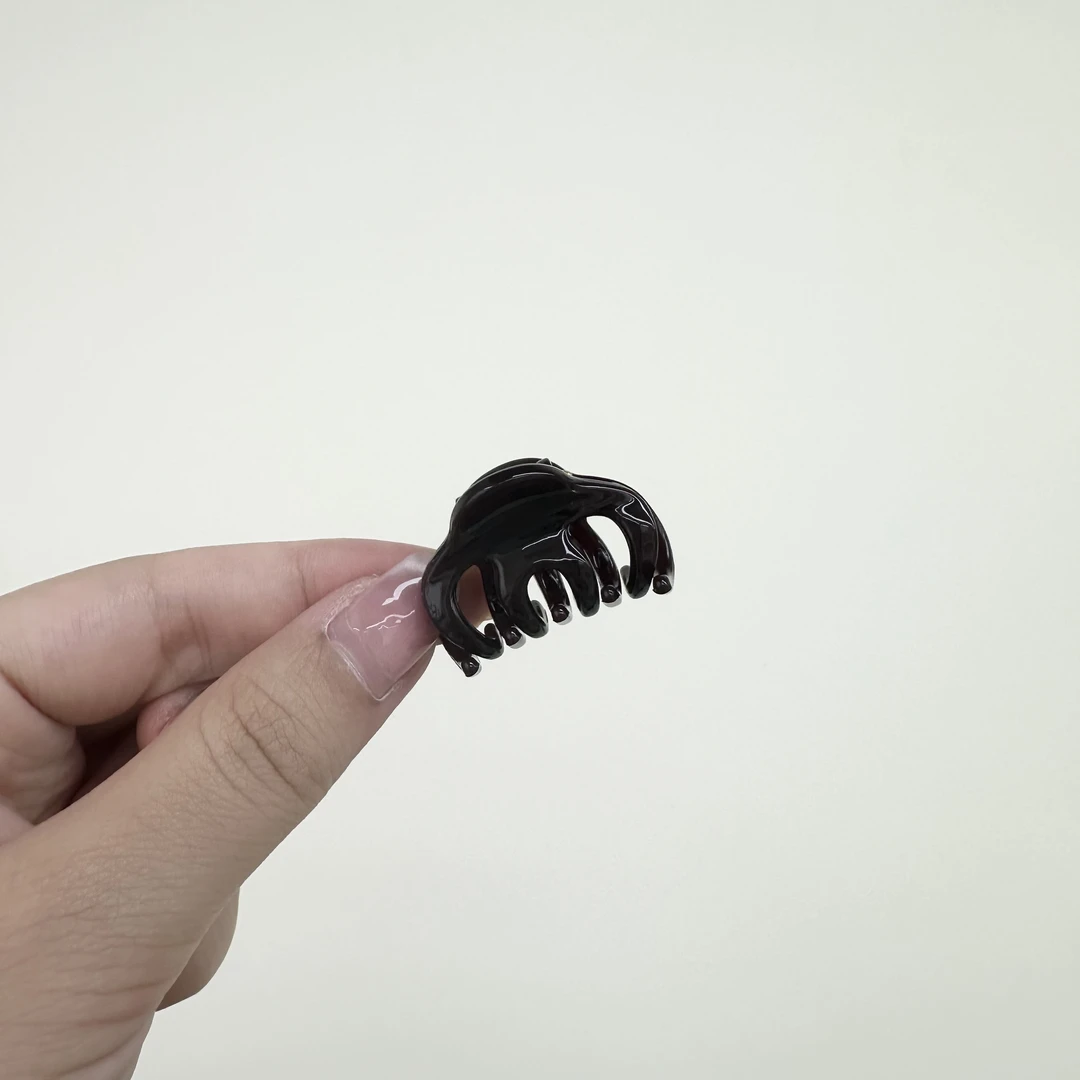 L649夕洛八爪鱼巧克力色3cm刘海夹一对装小夹子时尚百搭刘海夹