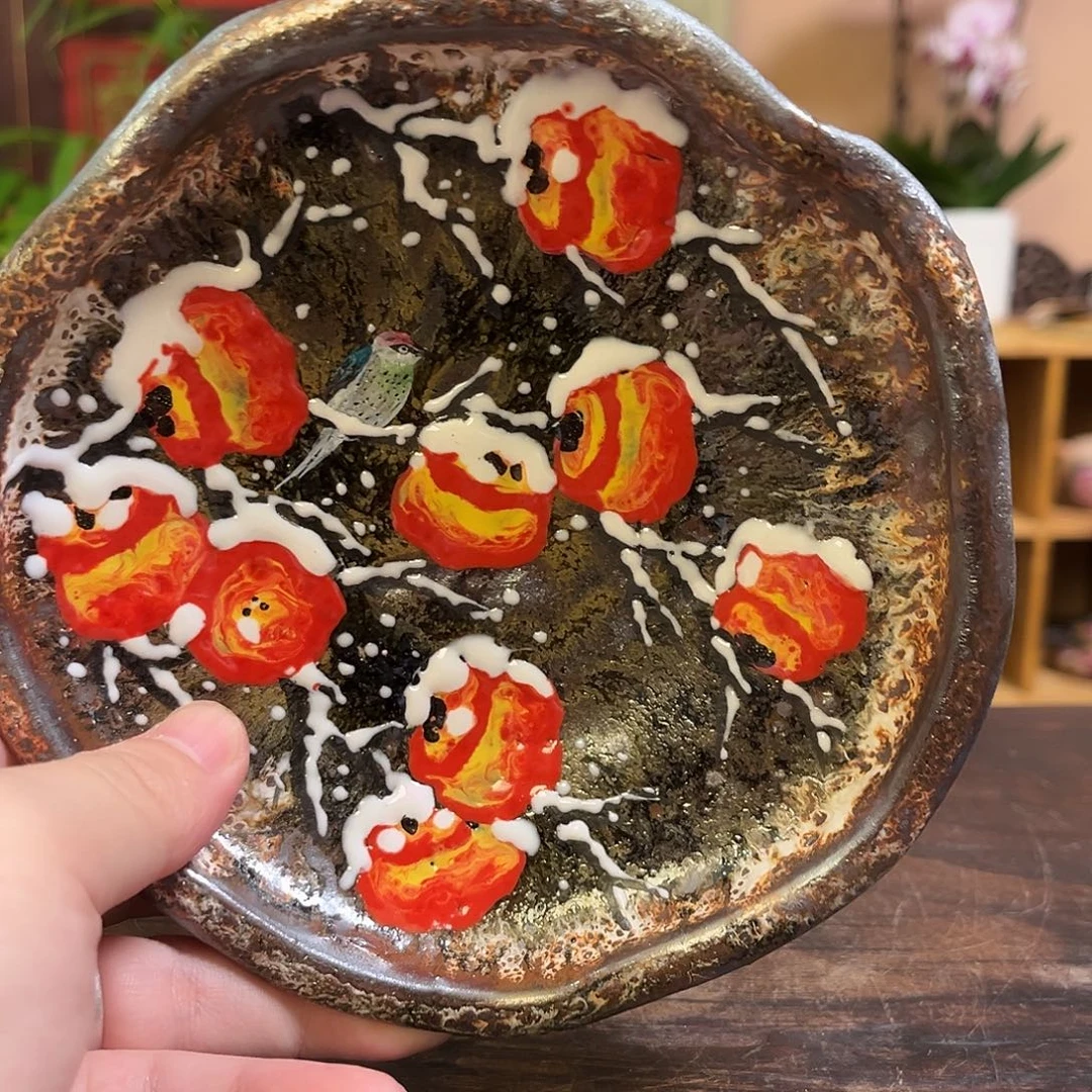 柴烧手工手绘陶瓷