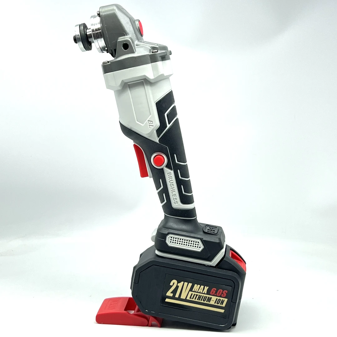 实艺新款纯铜无刷工业级角磨机15节电芯18650锂电工具一机一电