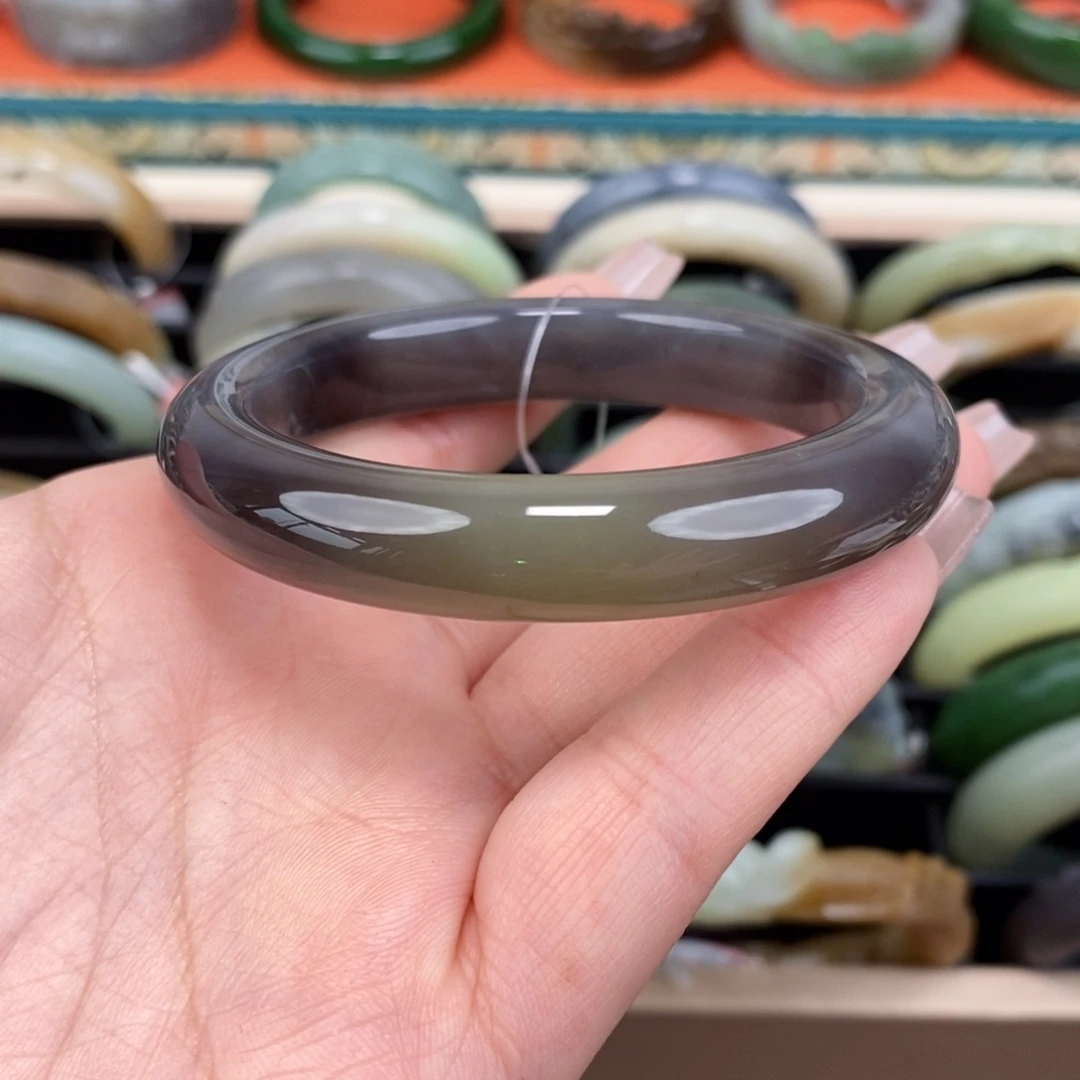 和田玉未镶嵌手镯54.8